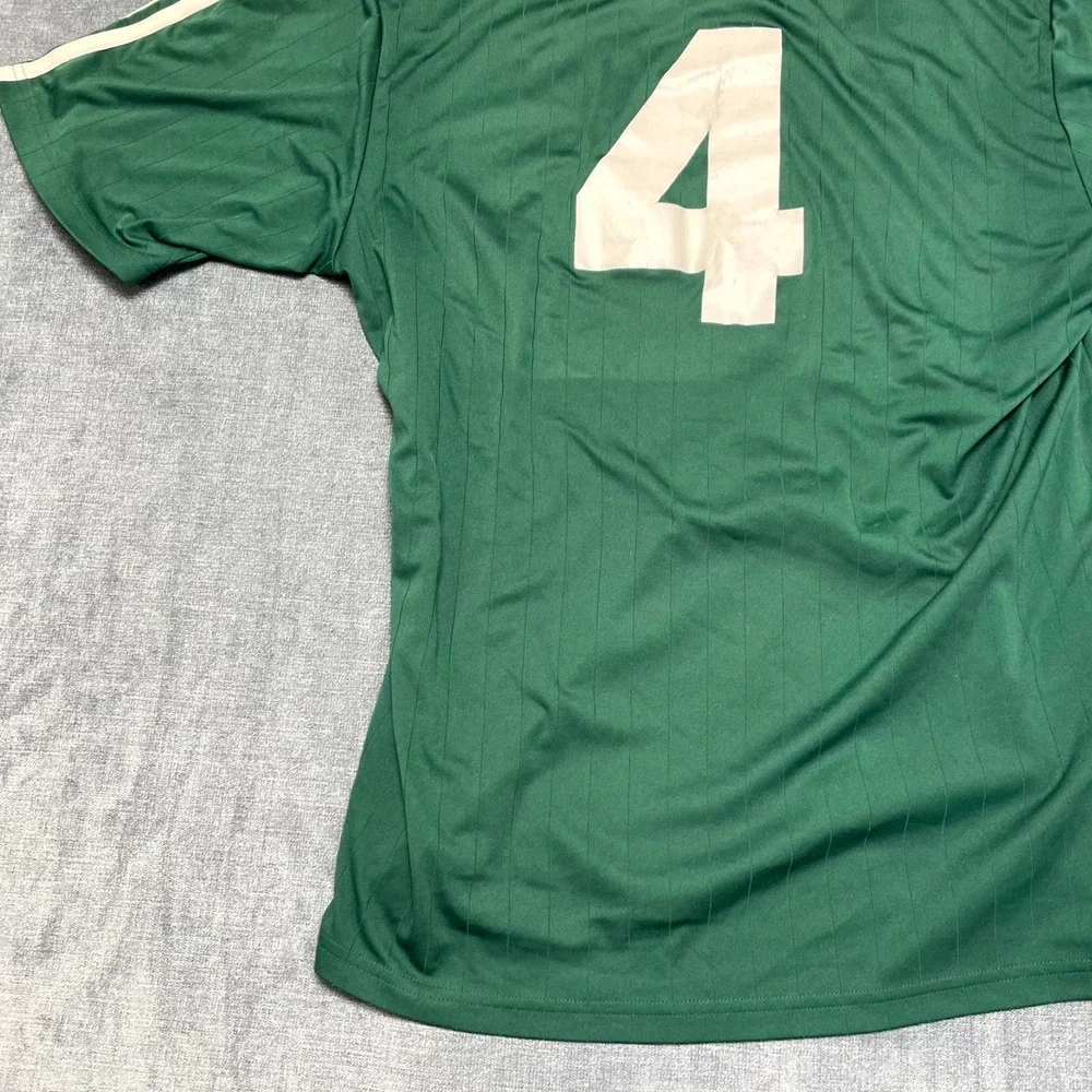 Adidas Volcanes #4 Soccer Jersey Mens Medium Green V-Neck Football Short Sleeve